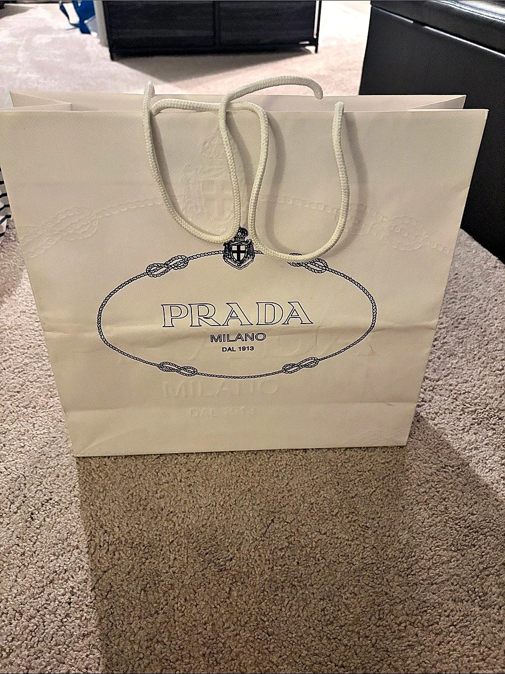 Prada Paper Shopping Tote in White